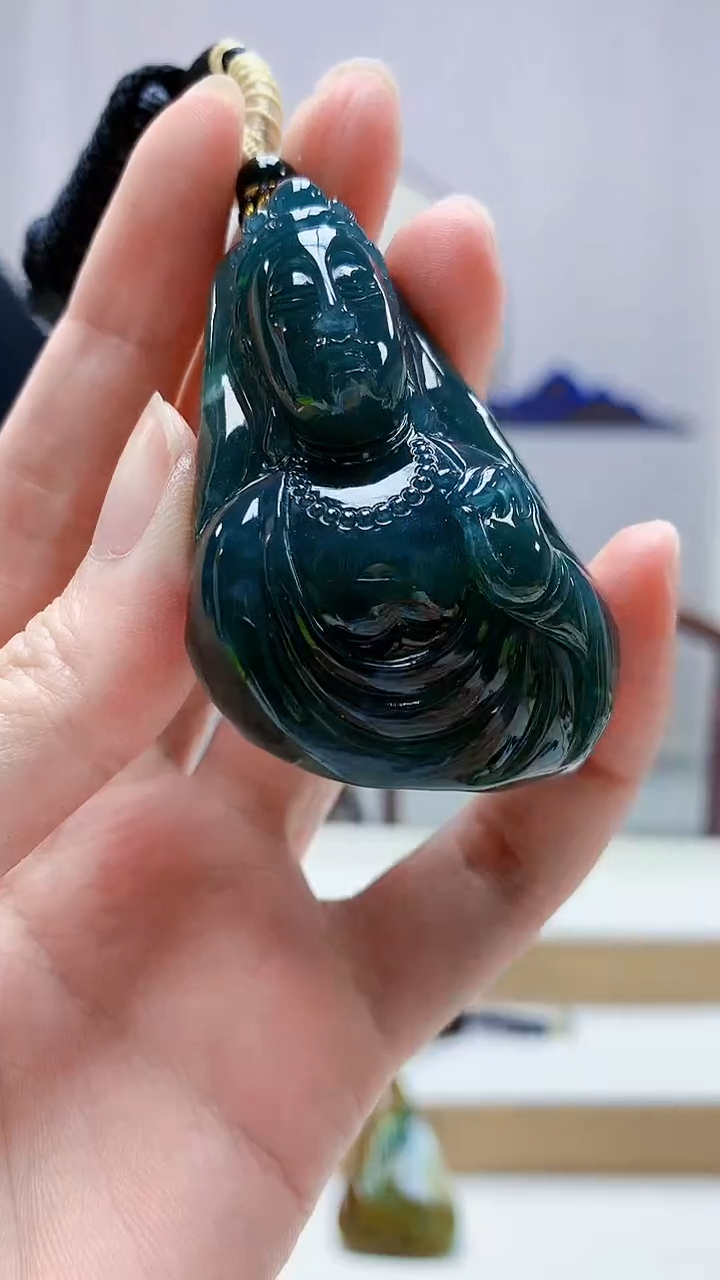 未镶嵌定制翡翠4898zm-毛货挂件59观音