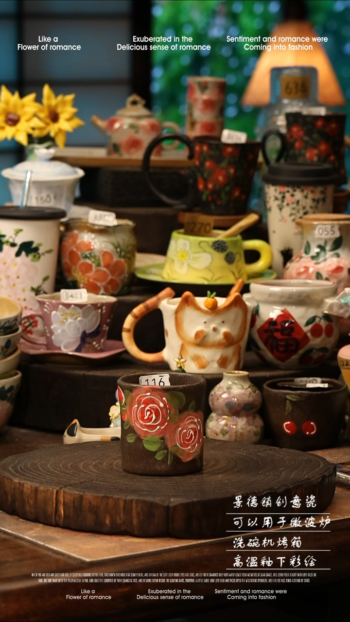 陶瓷景德镇高温釉下彩手工手绘款式@A0116@