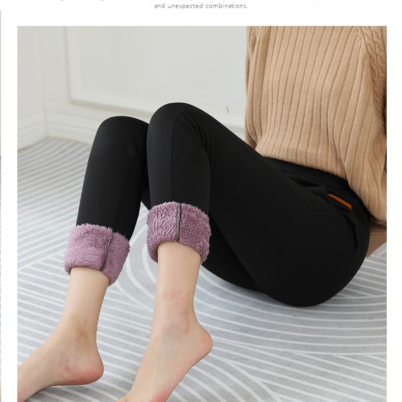 紫色羊羔绒打底裤 5002073