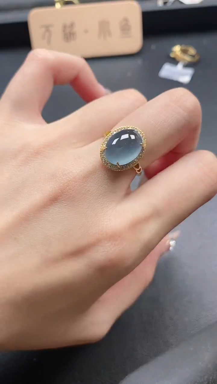 银S925镶嵌戒指翡翠51511