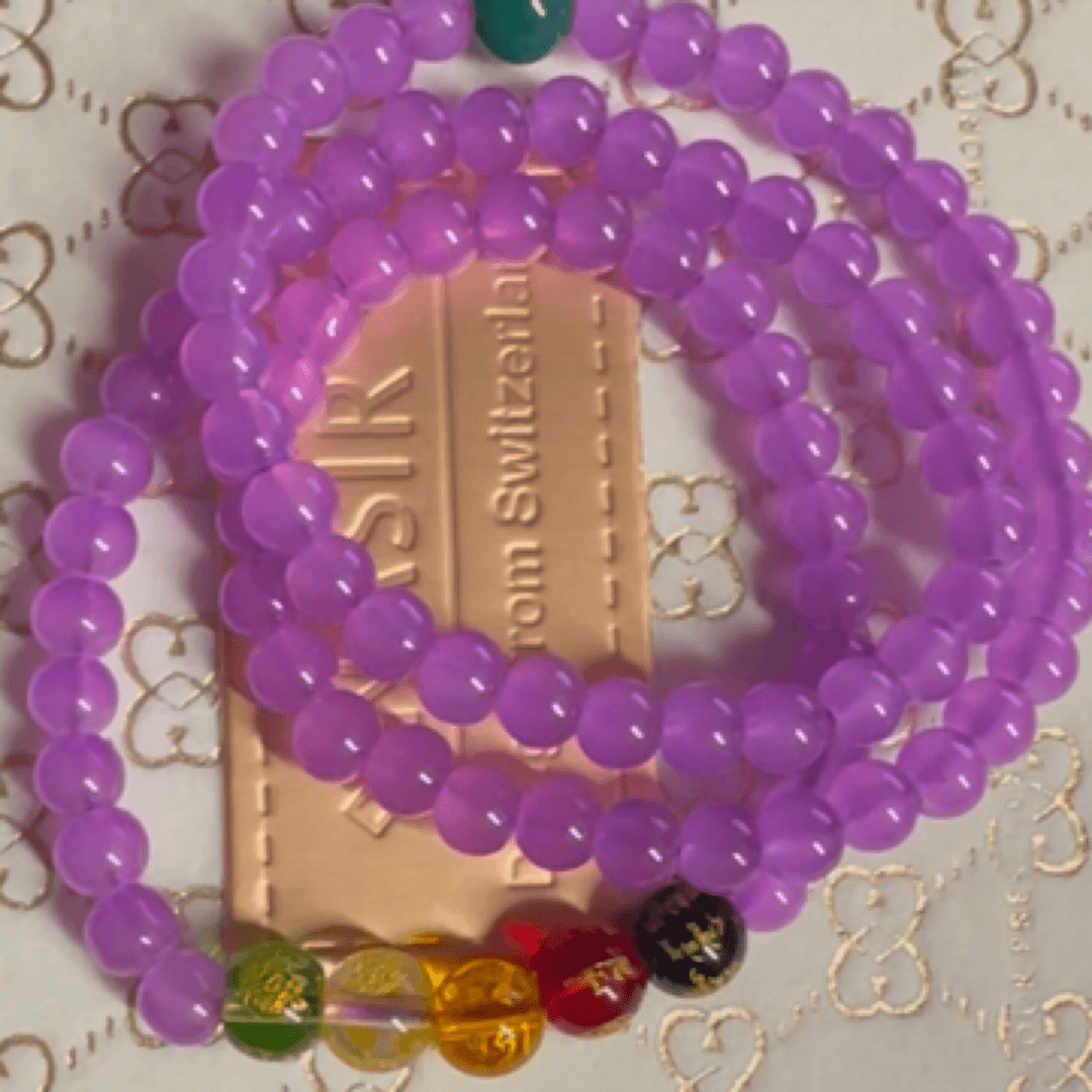 高级设计时尚简约大气五珠紫手链C04