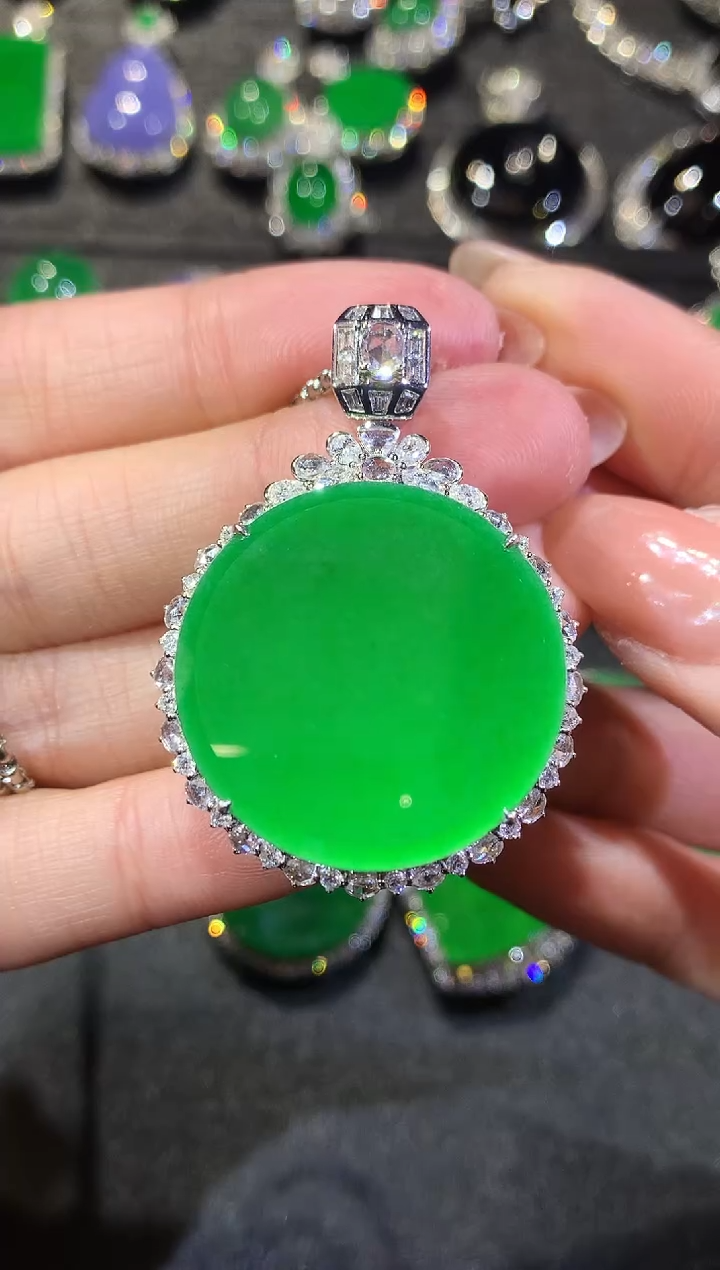 【闪购商品】翡翠吊坠(不含链)18K金镶嵌78-圆牌