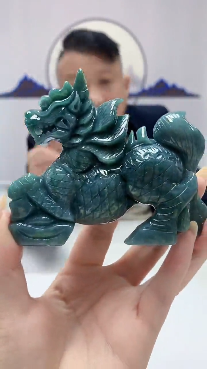 定制翡翠未镶嵌4969DD-毛货麒麟17