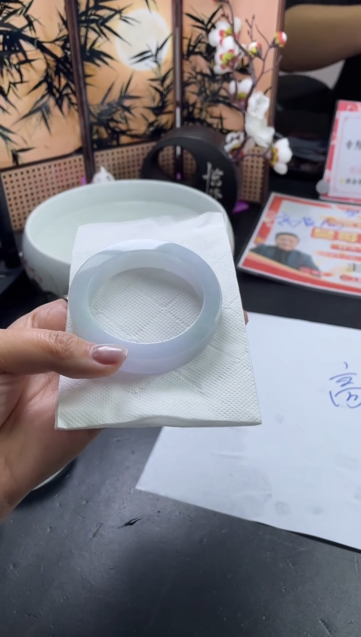 【闪购商品】定制翡翠手镯未镶嵌SZZML04DZS（冰粉）