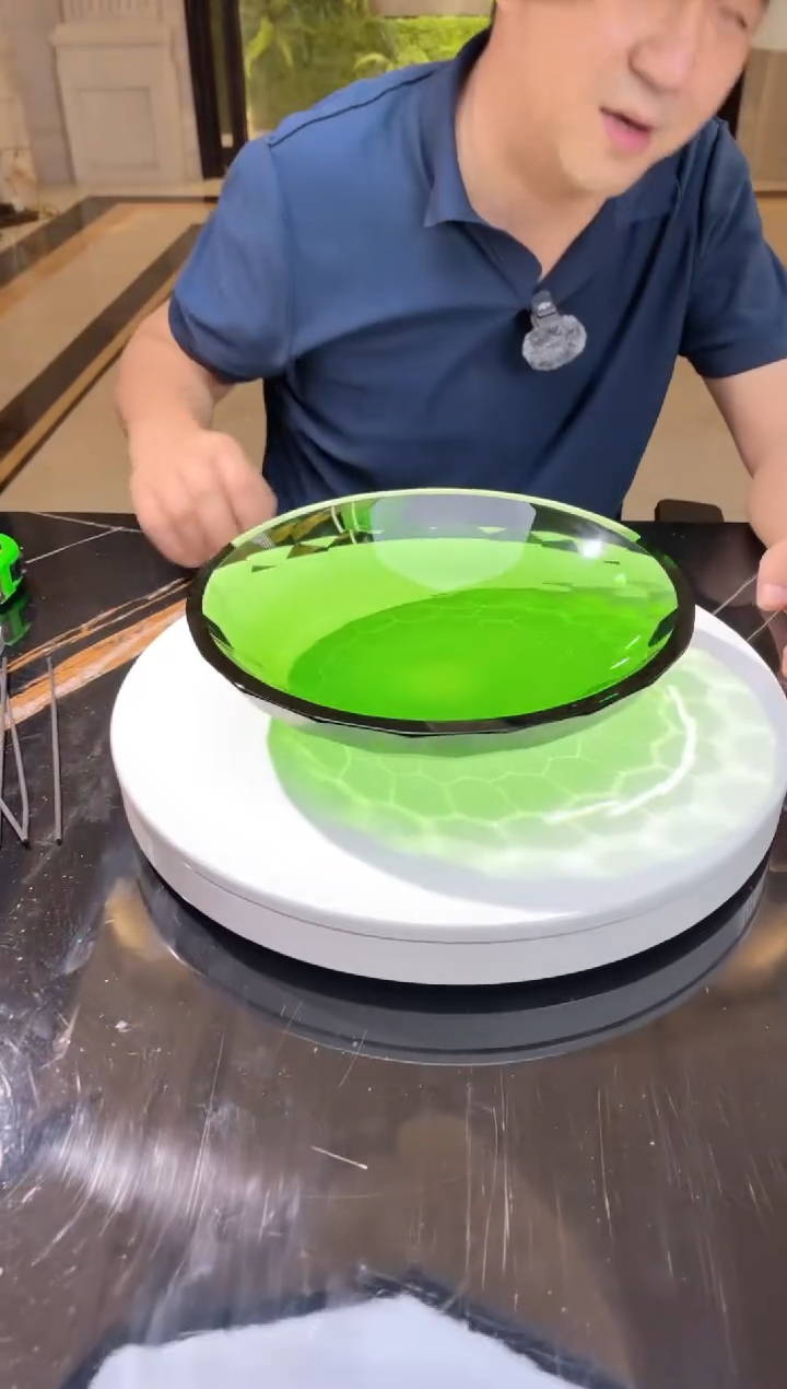 摆件AJ05752祖母绿水晶琉璃艺术果盘