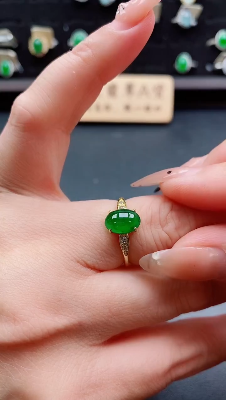 银S925镶嵌戒指翡翠1212