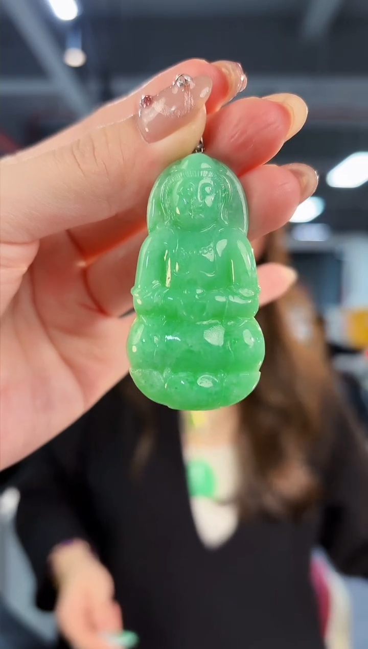 【闪购商品】翡翠颈饰18K金镶嵌缅料A货/支持复检/一件