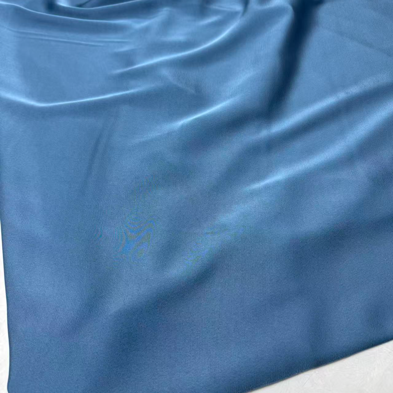 海蓝色珍珠缎新中式国风布料