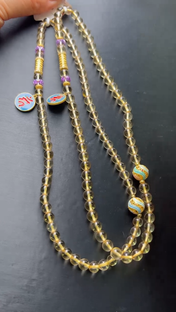 【闪购商品】水晶手串未镶嵌黄水晶双圈手串多样性发一Z11399