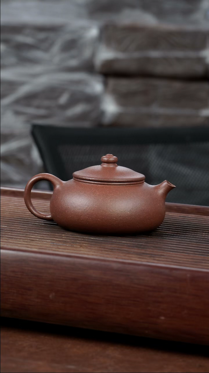 茶壶紫砂虎**叔紫团泥寒江200CC