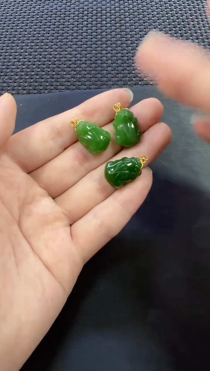 和田玉18K金镶嵌颈饰 （多样性发一件）0141