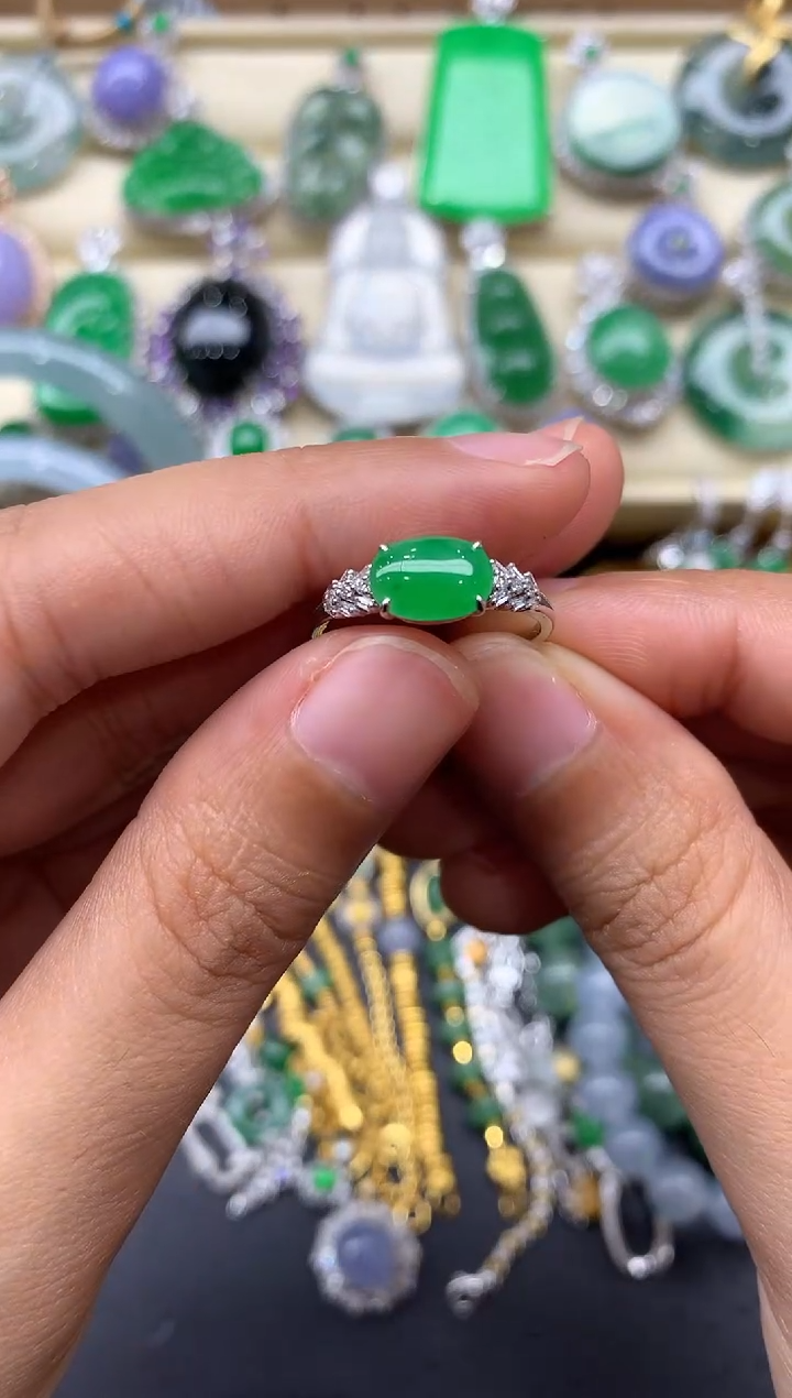 翡翠戒指18K金镶嵌241-中国好珍宝