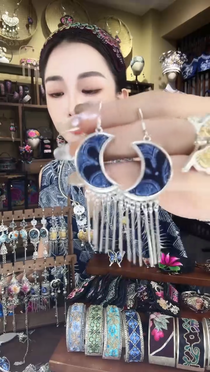 刺绣非遗刺绣民族风耳环