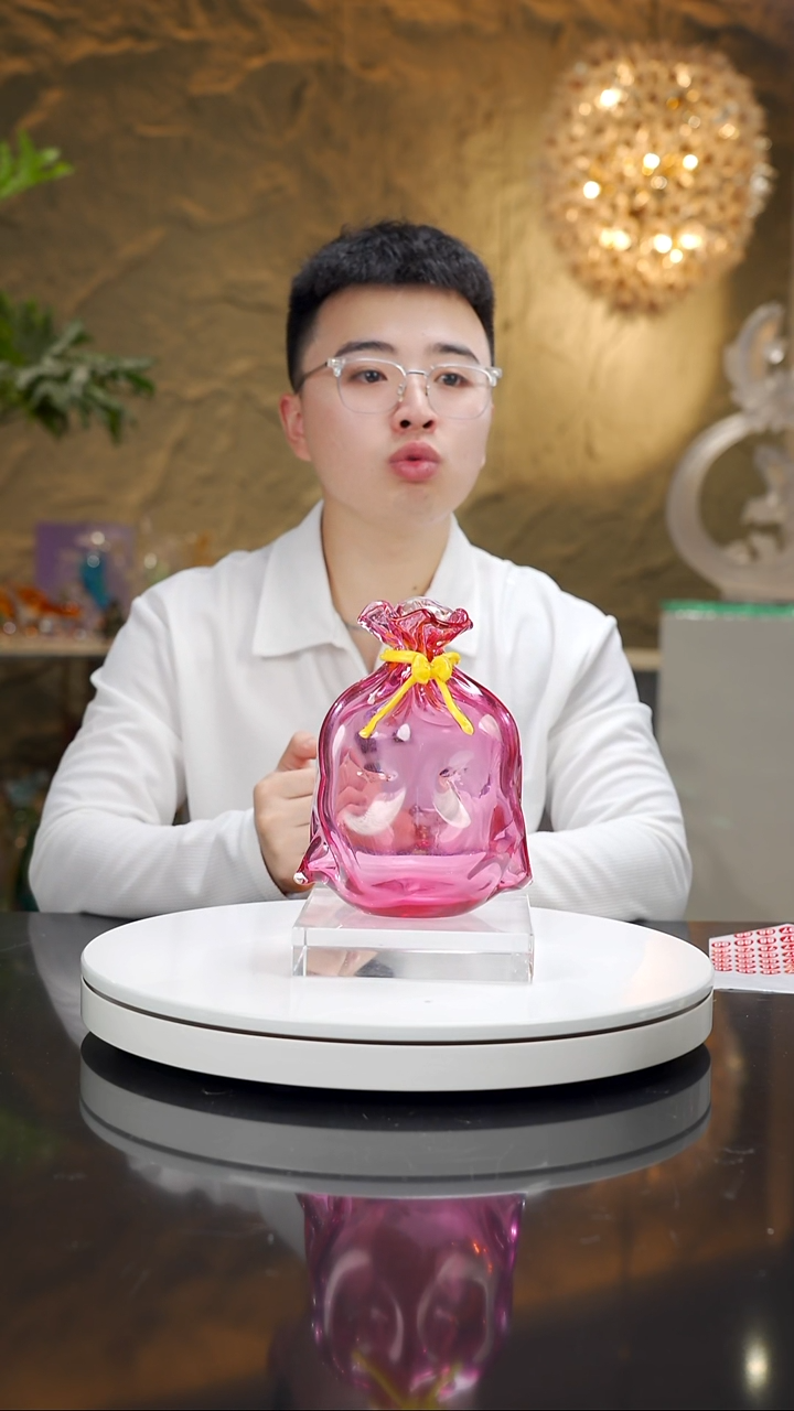 琉璃手工艺品独*妍琉璃设计款钱袋子预售