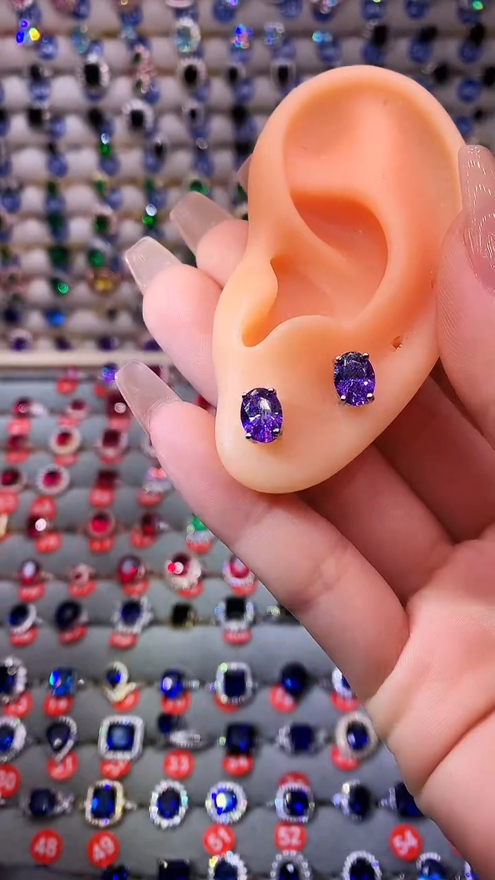 【闪购商品】紫晶耳饰银S925镶嵌141111