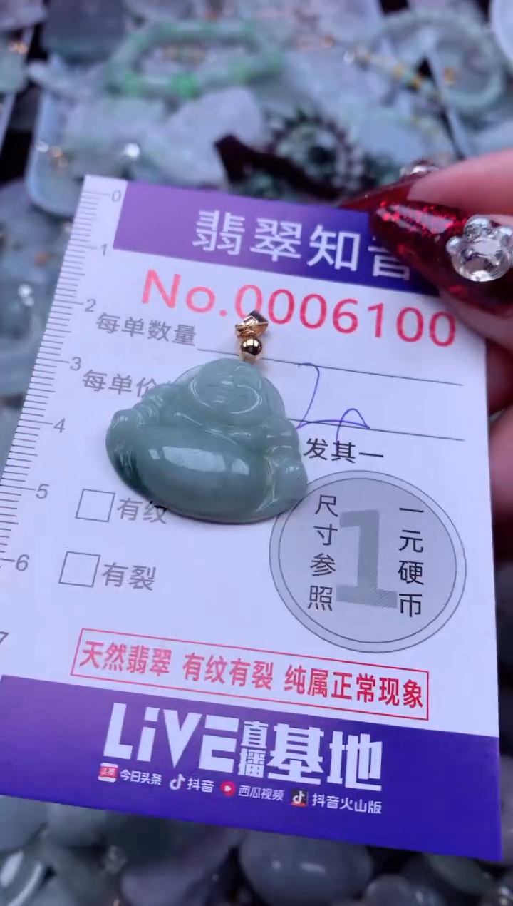 吊坠(不含链)未镶嵌翡翠6100