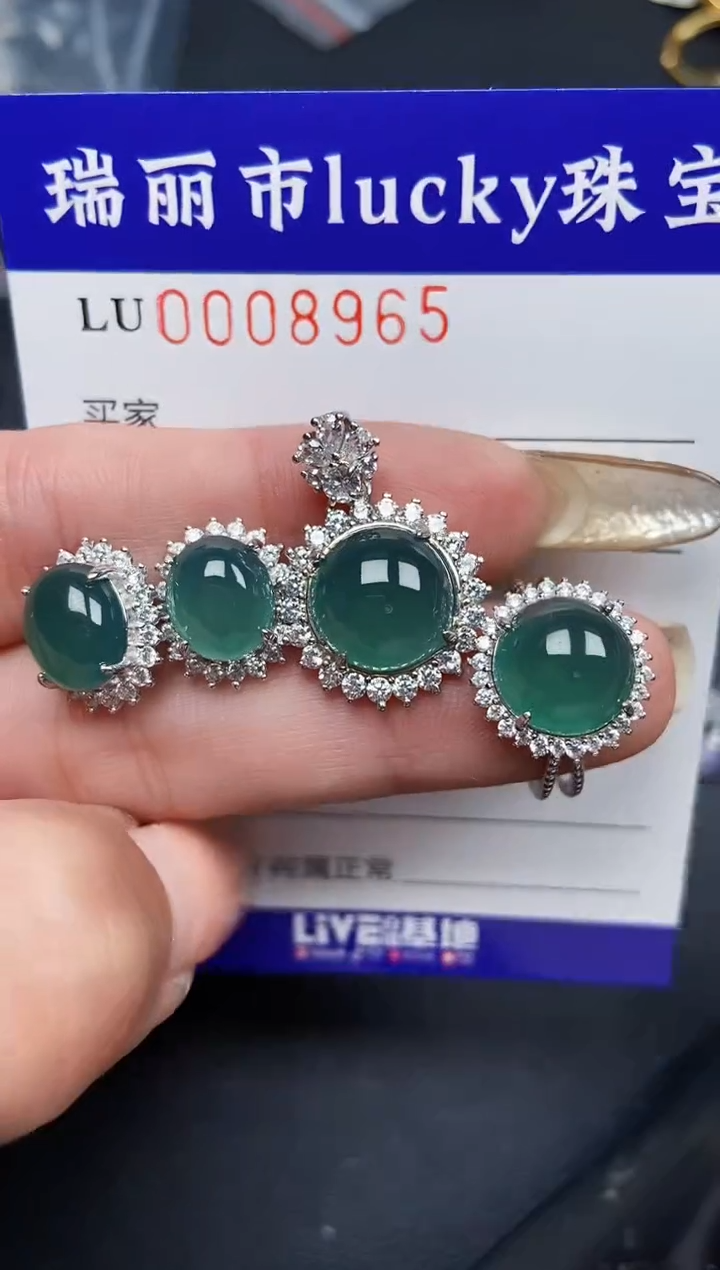 【闪购商品】翡翠颈饰银S925镶嵌8965