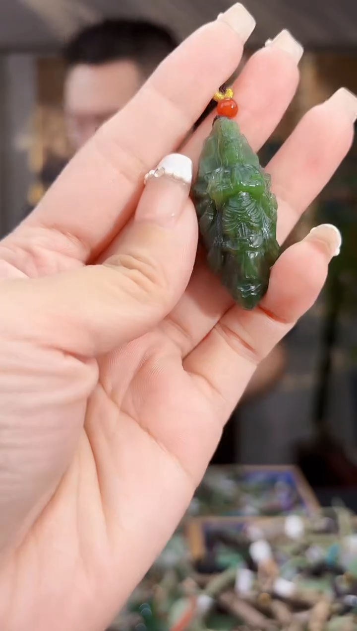 和田玉未镶嵌挂件拍一发一