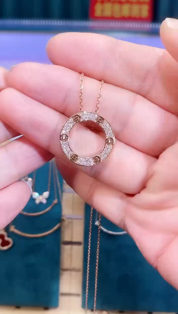 【闪购商品】钻石颈饰18K金镶嵌18K金钻石套链