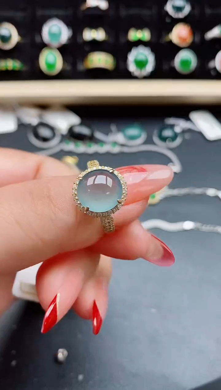 【闪购商品】翡翠戒指银S925镶嵌12121