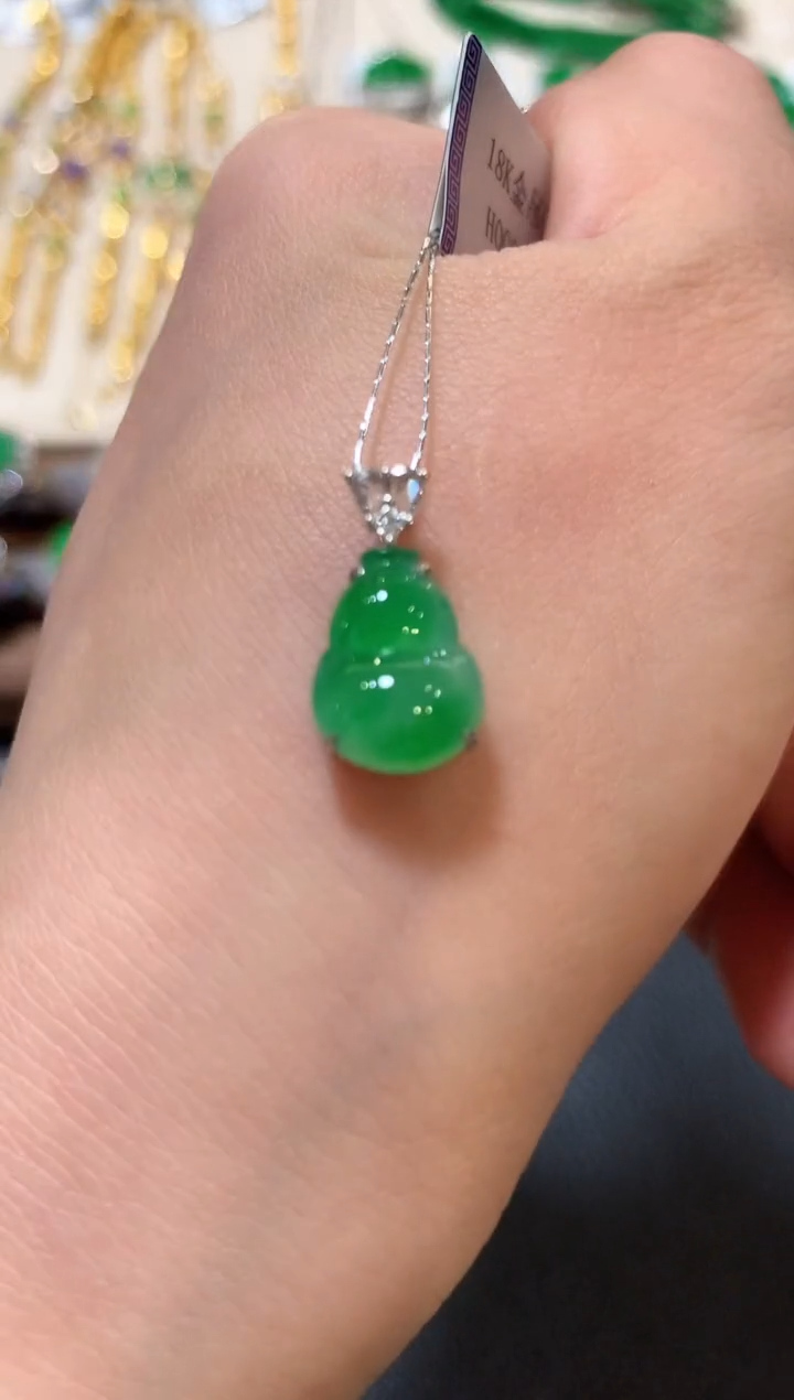吊坠(不含链)18K金镶嵌翡翠n3多样性一件发货