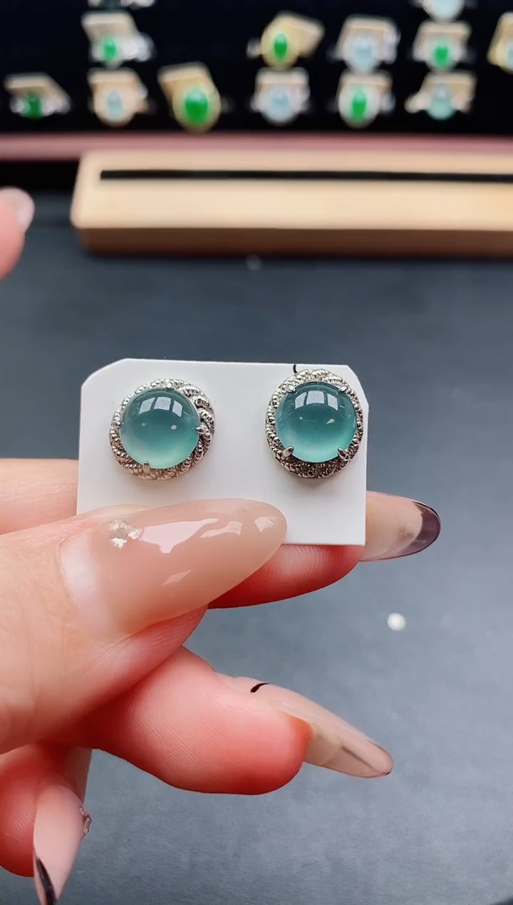 银S925镶嵌戒指翡翠1