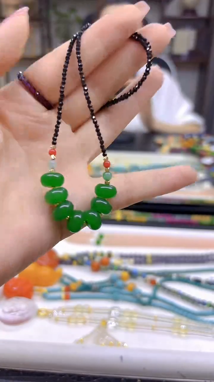 翡翠未镶嵌颈饰DIY款X365