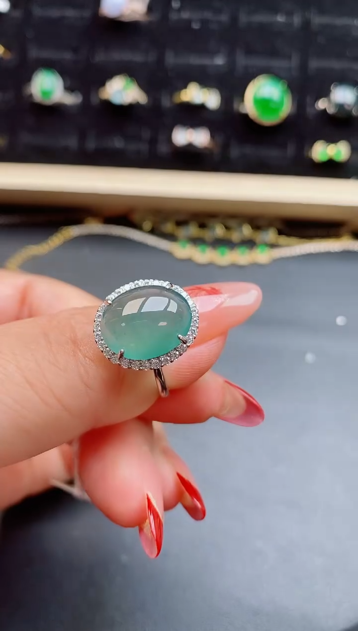 【闪购商品】翡翠戒指银S925镶嵌508550