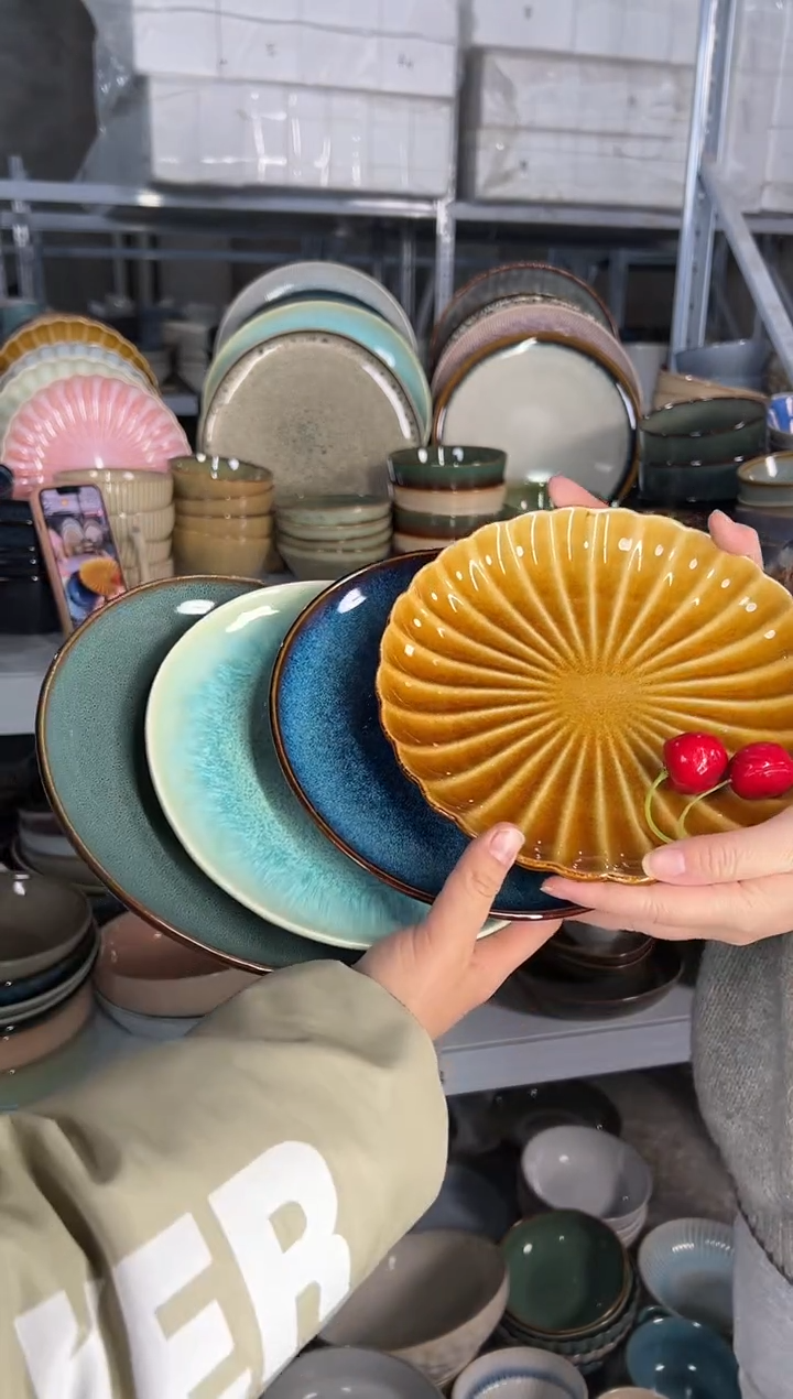 陶瓷外贸尾货瑕疵满20包邮X4小盘