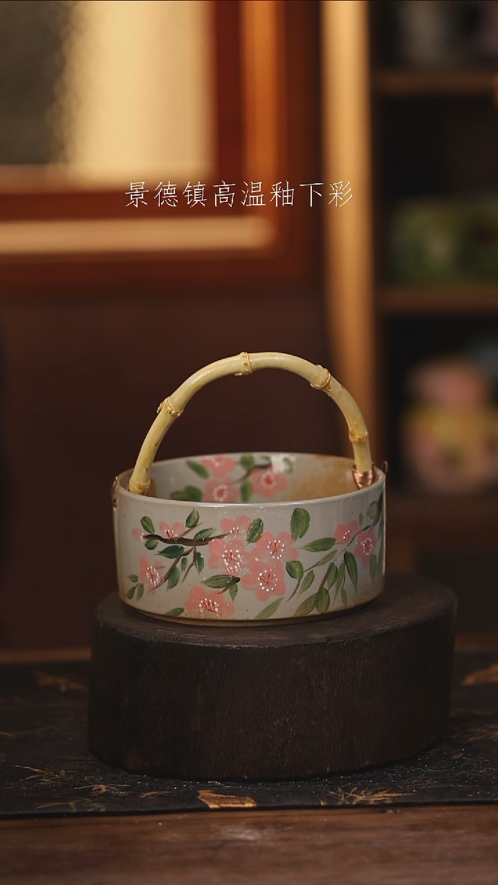 陶瓷景德镇高温釉下手绘陶瓷@L023@