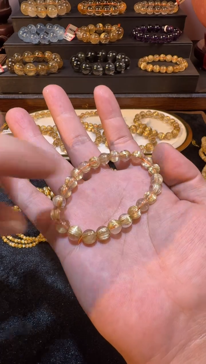 未镶嵌手串发晶SJ-635金发晶