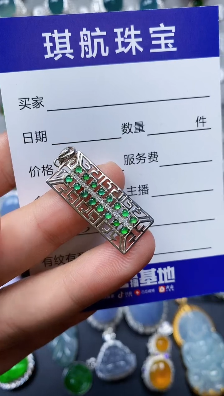 【闪购商品】翡翠颈饰银S925镶嵌0156