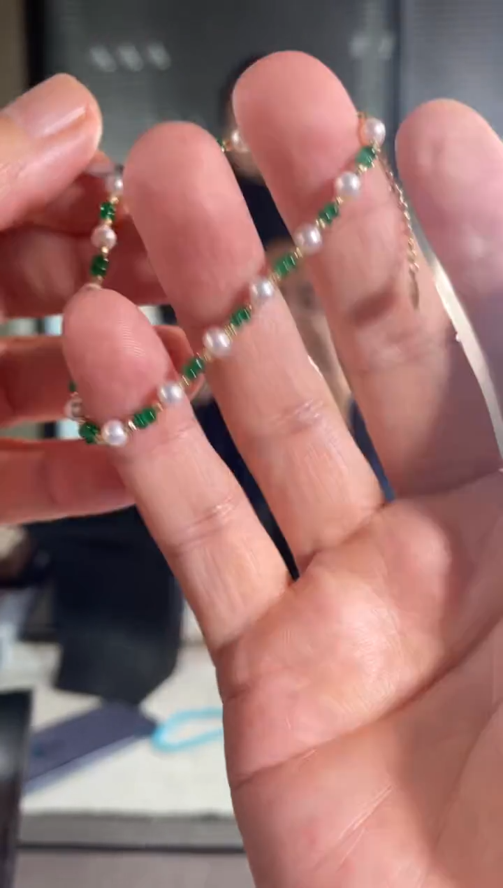 【闪购商品】祖母绿手链18K金镶嵌手链