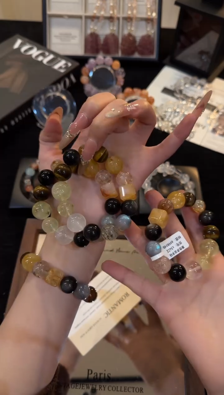 未镶嵌手链水晶美拉德色系多宝x3422