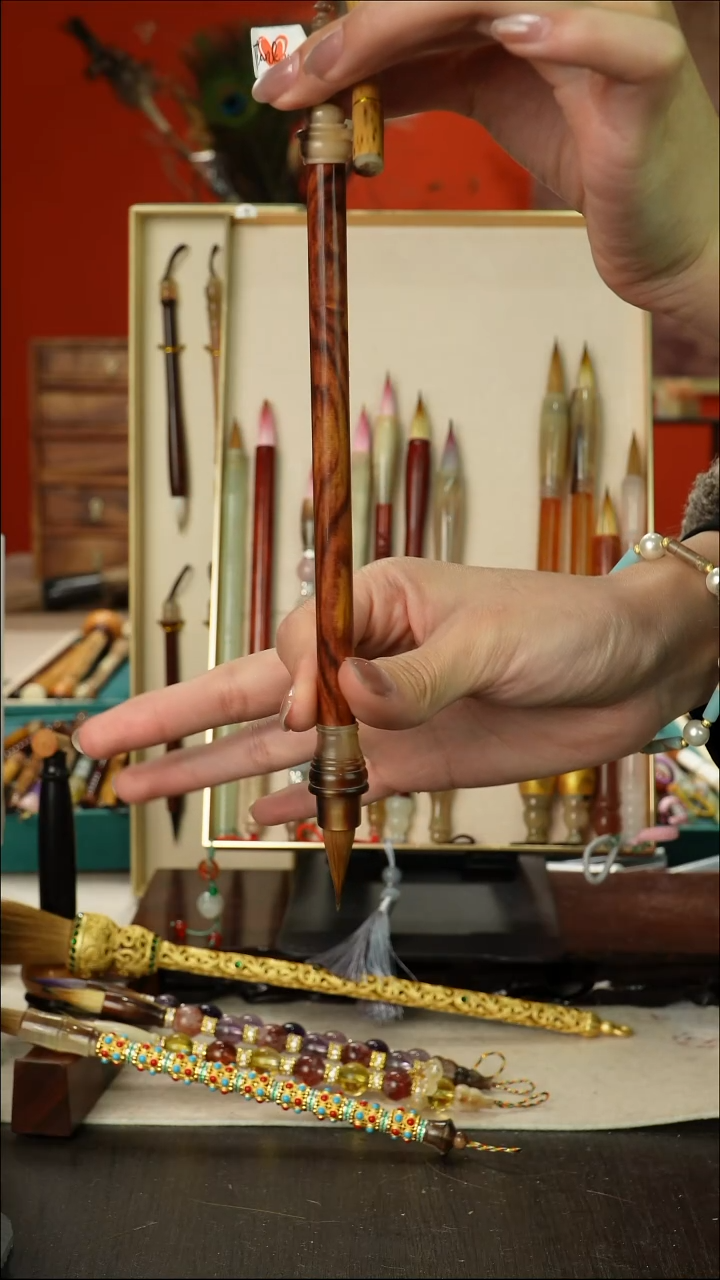 436号闪孤品高货毛笔链接 清水试笔 蘸墨不退