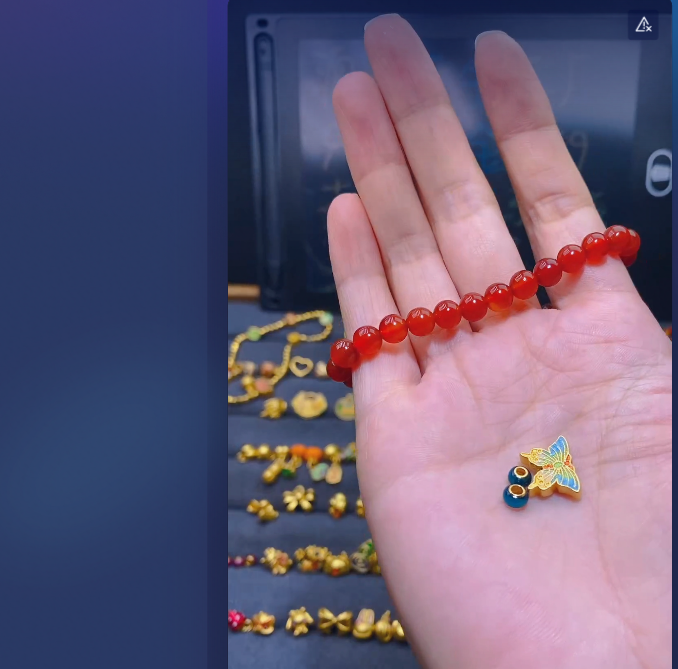 足金999卡4蓝色珠子*2+蝴蝶/多样性发