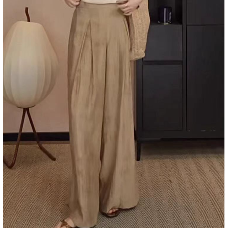 慢慢壹店~晕染阔腿女夏季新款棉麻百搭老钱风慵懒感阔腿裤5025