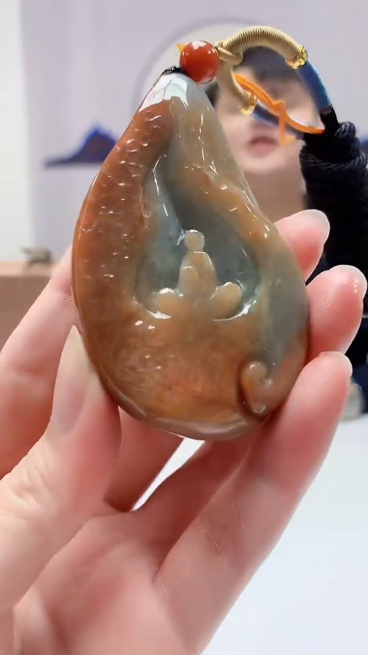 定制翡翠未镶嵌5060zm-毛货挂件129悟道