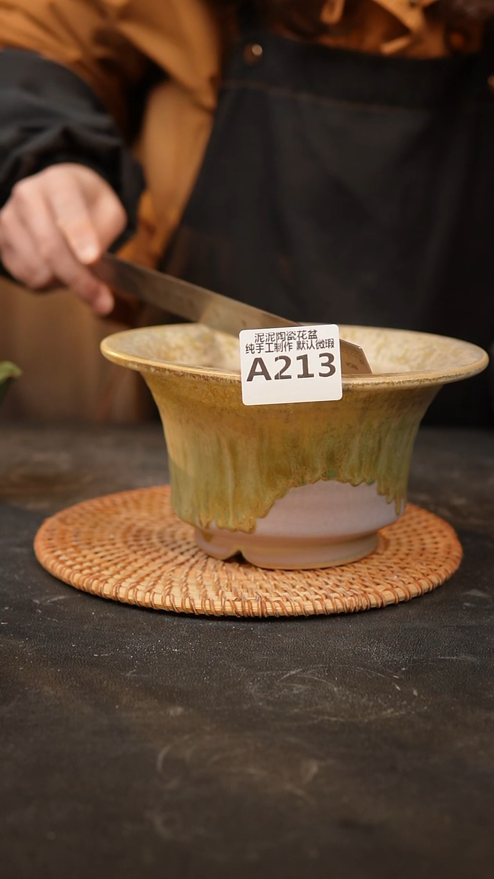 【闪购商品】瓷片213泥泥手工花盆