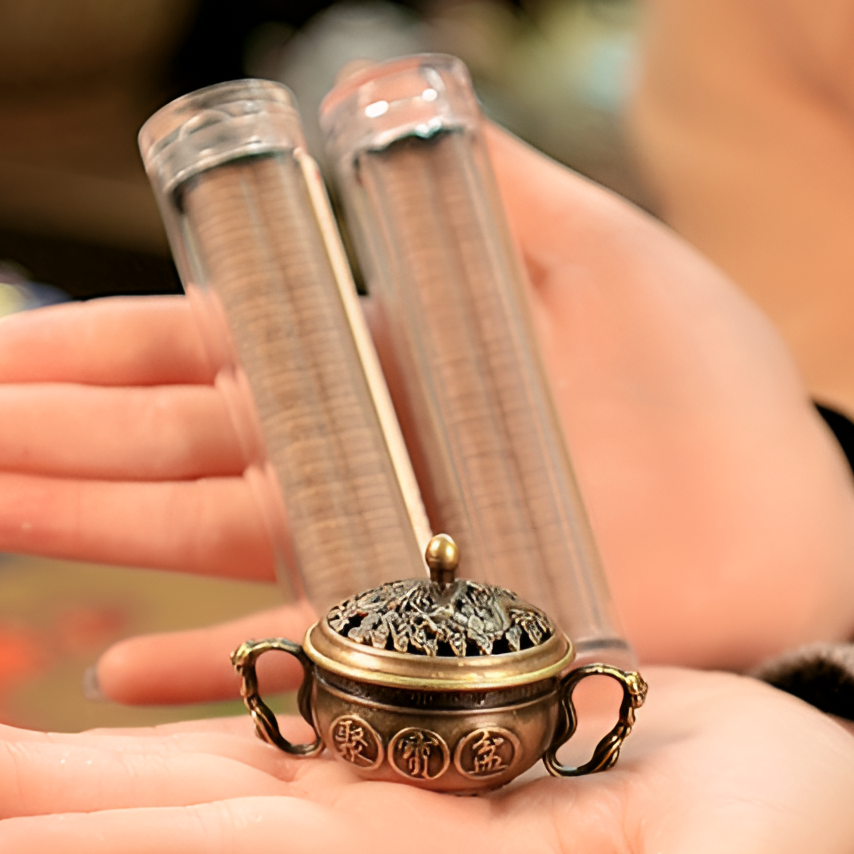 茶道聚宝盆香炉+香两管（香味随机发）