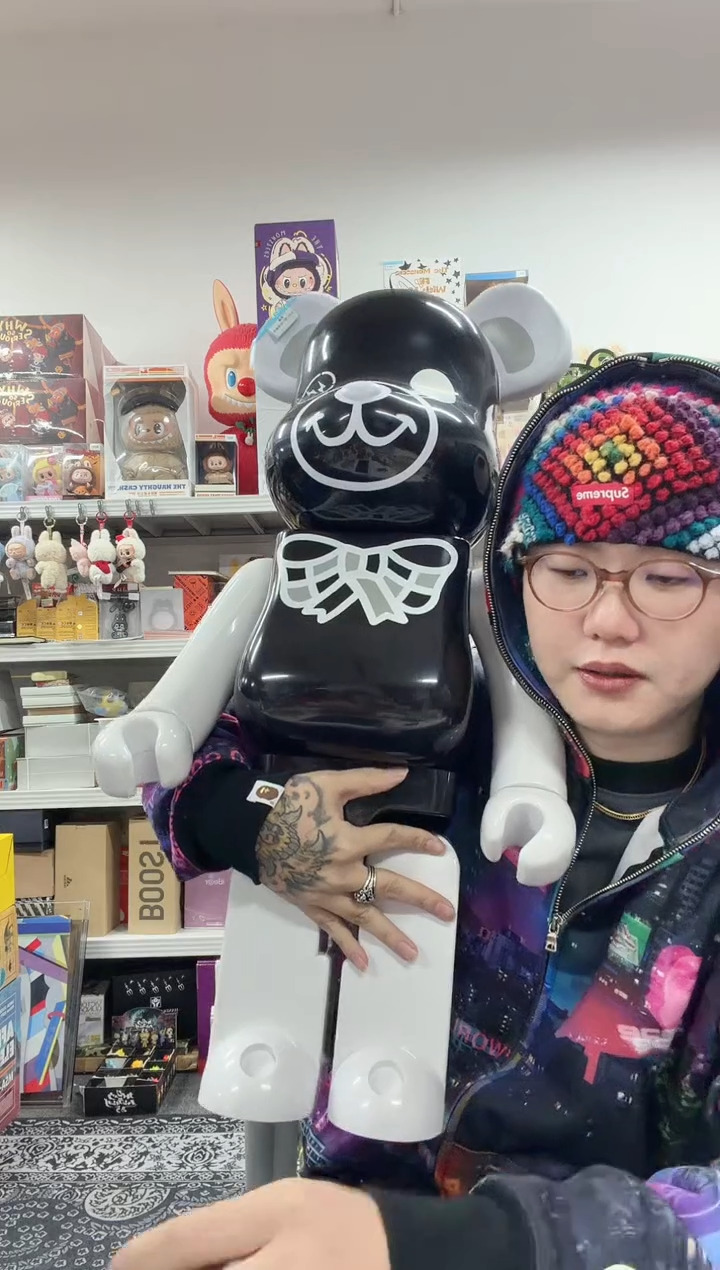 动态1藤原浩会黑色熊猫1000%单盒