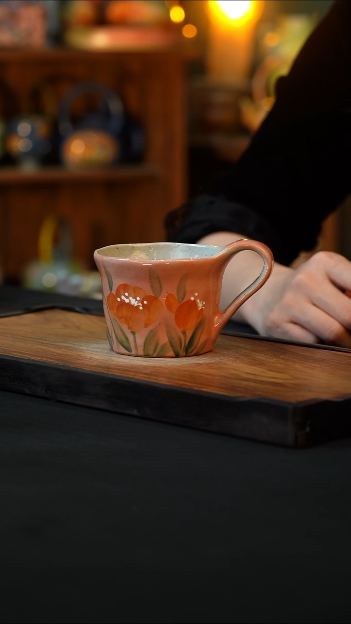 杯手绘心瓷陶瓷浮力