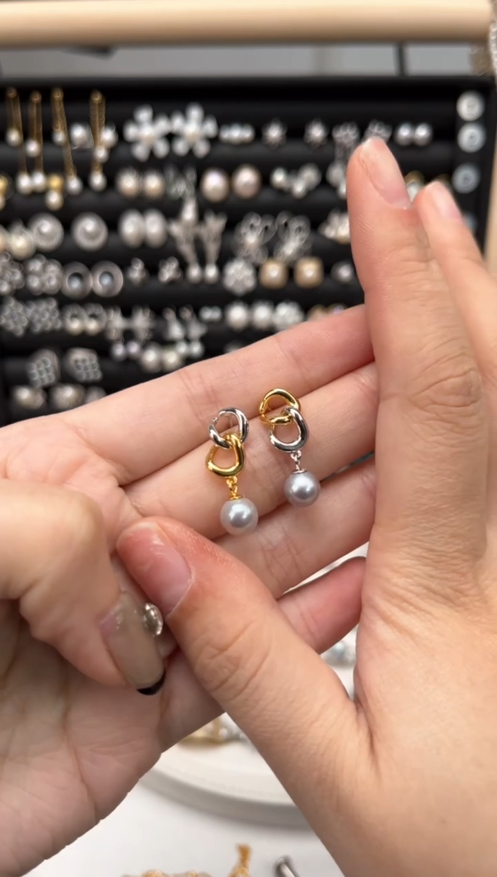 【闪购商品】海水珍珠耳饰银S925镶嵌S925海水耳饰