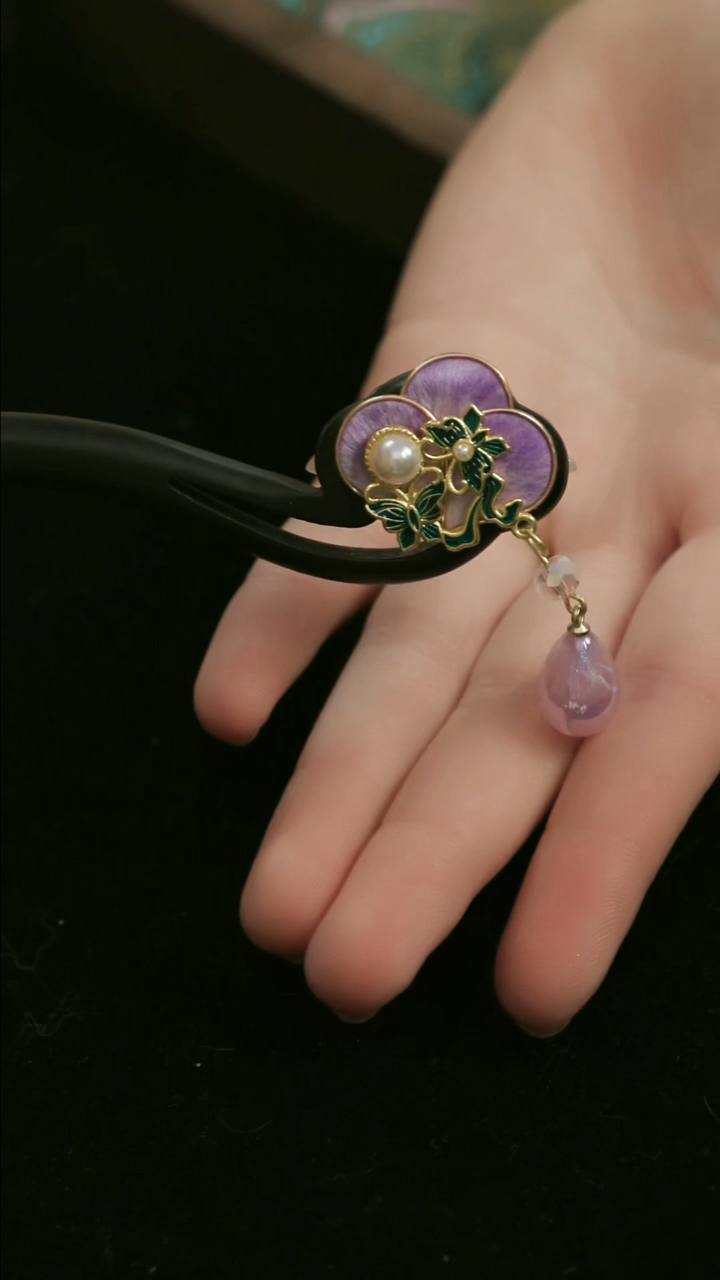 刺绣湘传礼纯手工发簪