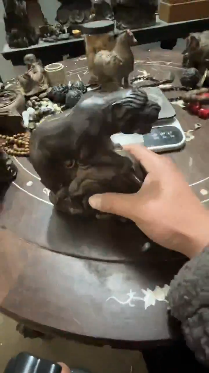 【闪购商品】木木雕新年快乐香木摆件