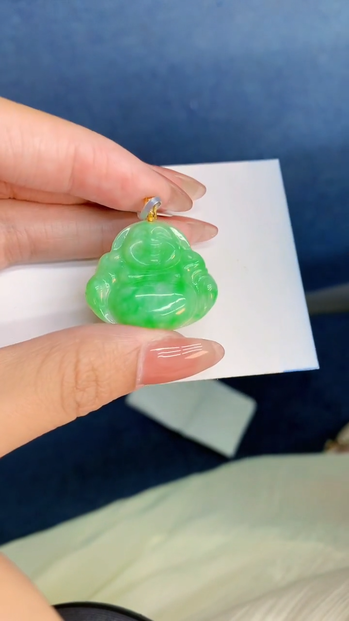 翡翠18K金镶嵌颈饰           1