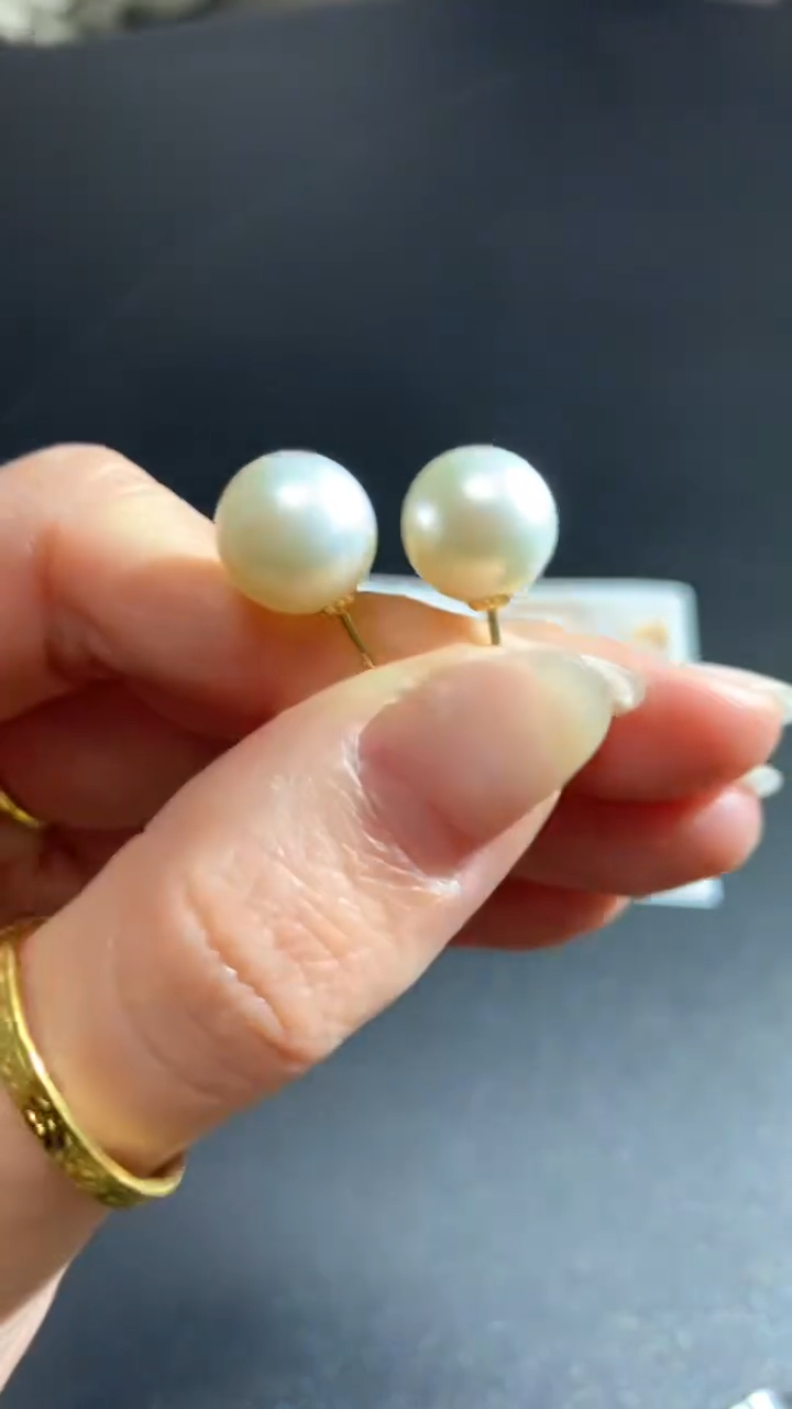 【闪购商品】海水珍珠耳饰18K金镶嵌耳饰回流不退不换|2500+0