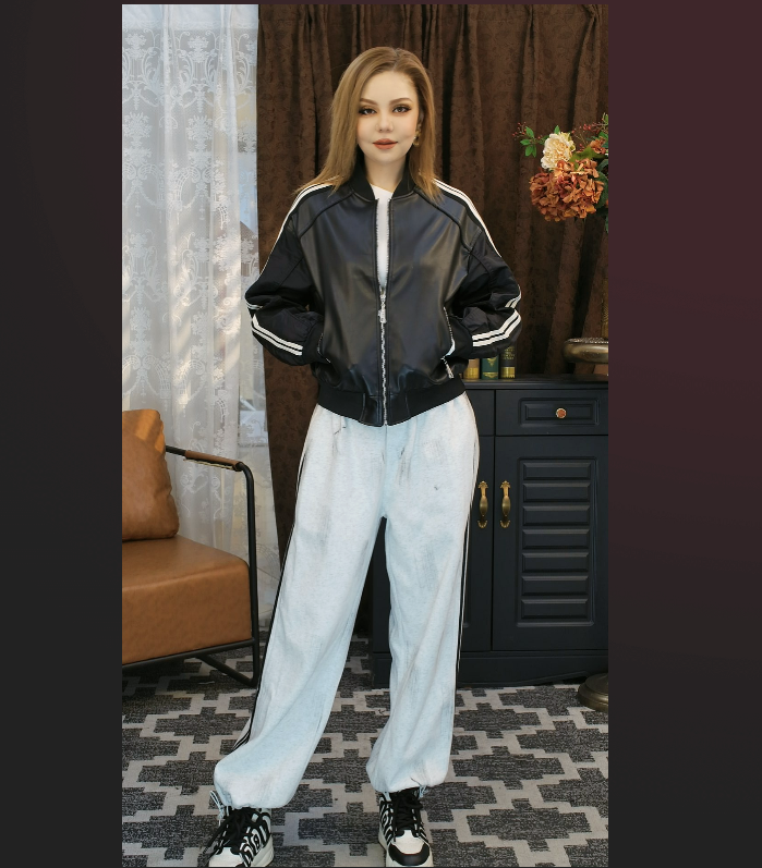 【玉儿服饰】35097新款时尚皮外套衣服皮衣