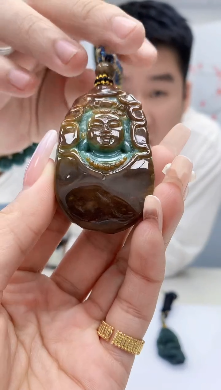 【闪购商品】定制翡翠未镶嵌5028lr-毛货挂件174