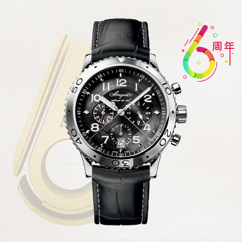 99新 BREGUET/宝玑 TYPE系列3810ST/92/9ZU机械男表飞返计时功能